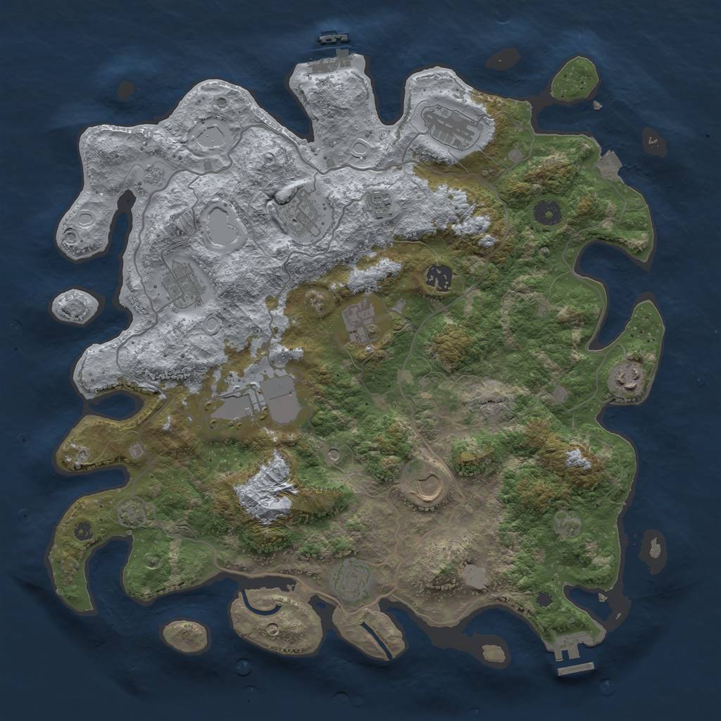 Rust Map: Procedural Map, Size: 4000, Seed: 1270819827, 18 Monuments