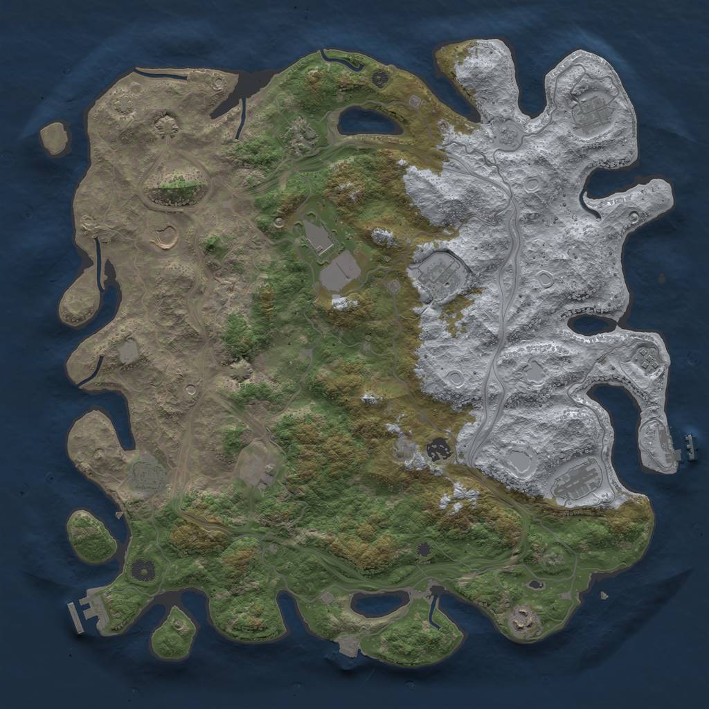 Rust Map: Procedural Map, Size: 4500, Seed: 1622157986, 19 Monuments