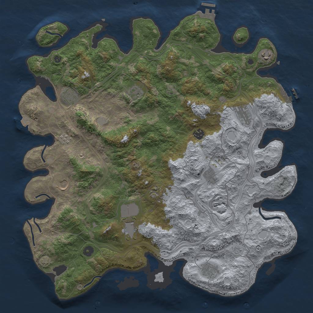 Rust Map: Procedural Map, Size: 4500, Seed: 315686141, 19 Monuments