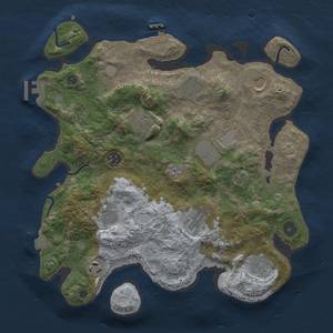 Thumbnail Rust Map: Procedural Map, Size: 3500, Seed: 19827313, 17 Monuments