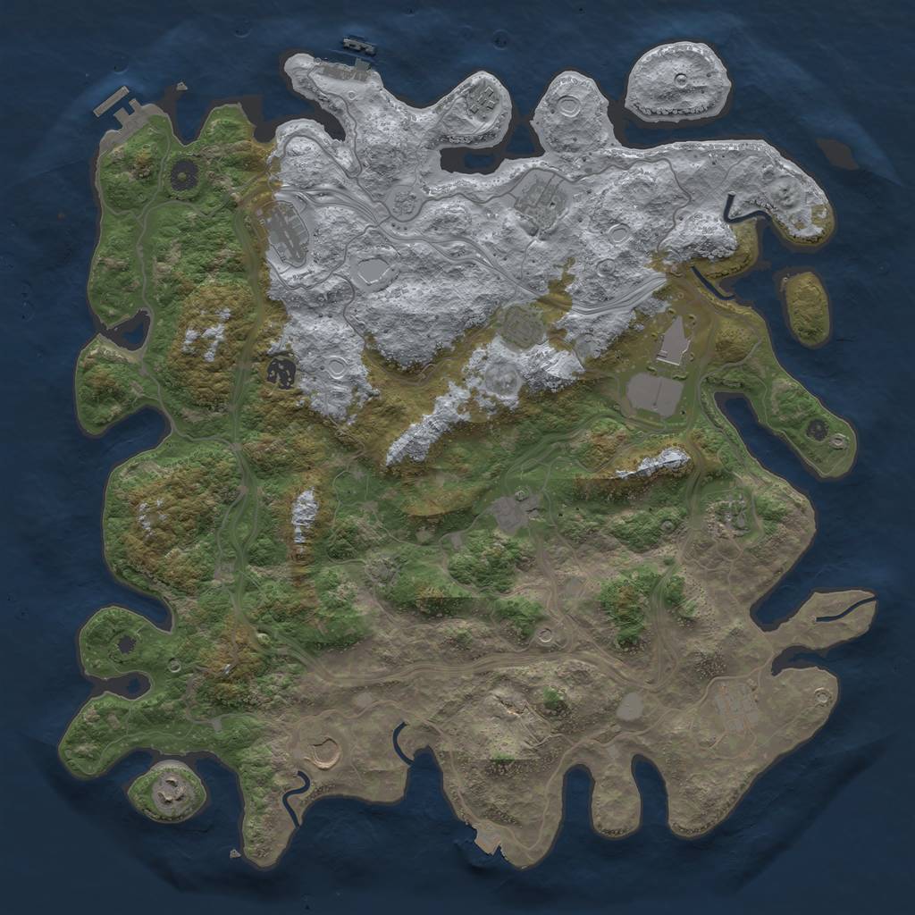 Rust Map: Procedural Map, Size: 4500, Seed: 1209372732, 19 Monuments