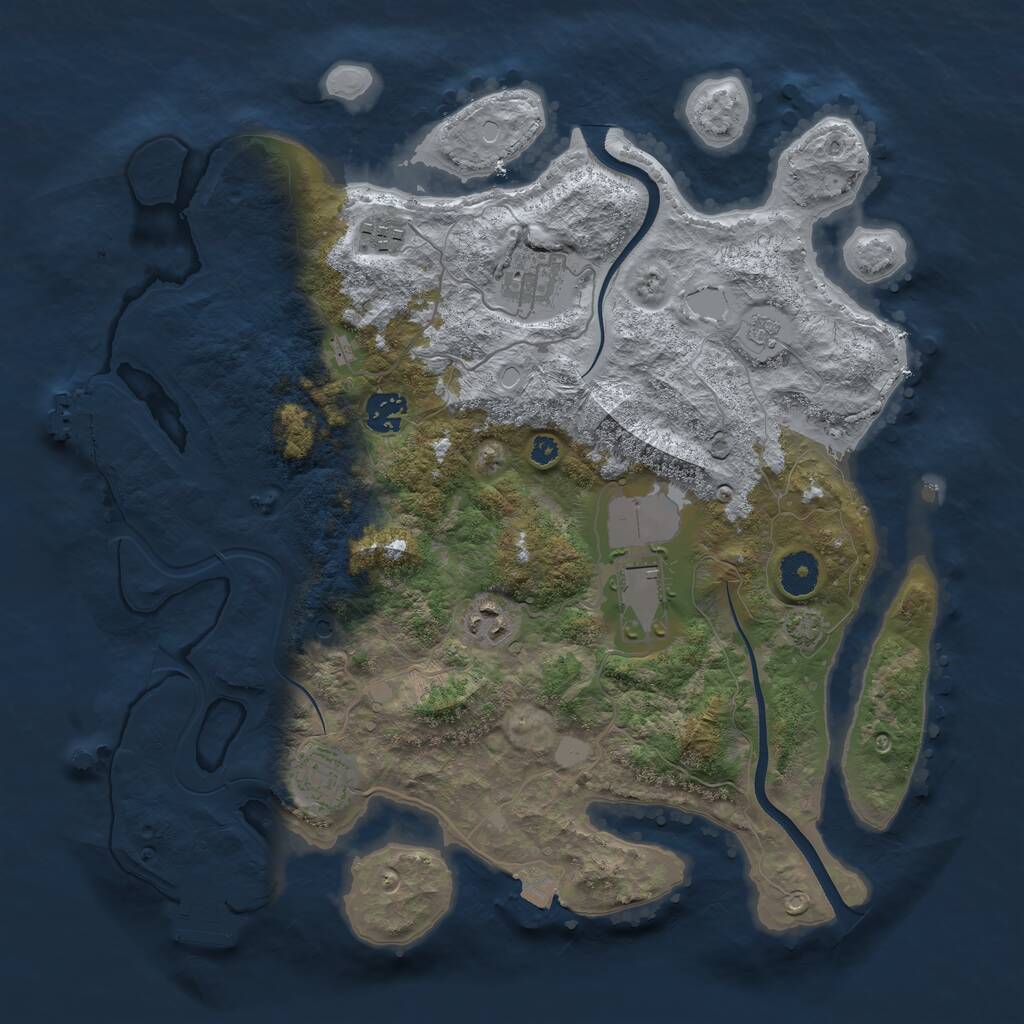 Rust Map: Procedural Map, Size: 3700, Seed: 7000, 12 Monuments