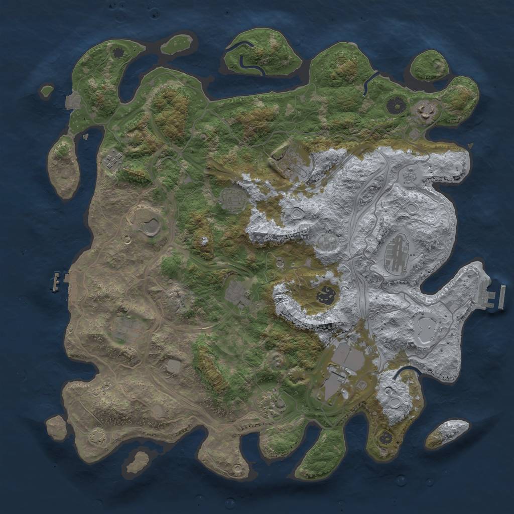 Rust Map: Procedural Map, Size: 4250, Seed: 1342510694, 19 Monuments