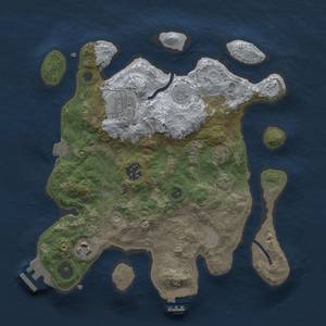 Thumbnail Rust Map: Procedural Map, Size: 3000, Seed: 828224594, 11 Monuments