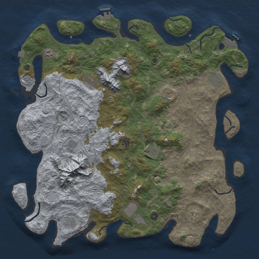 Rust Map: Procedural Map, Size: 5000, Seed: 567971497, 19 Monuments