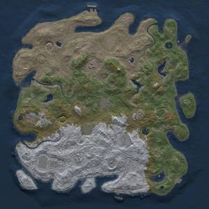 Thumbnail Rust Map: Procedural Map, Size: 4500, Seed: 1666789914, 17 Monuments