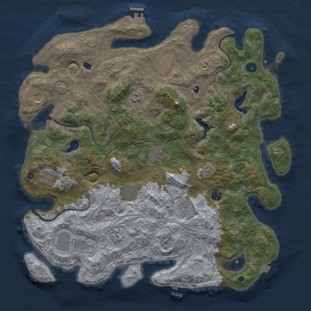 Rust Map: Procedural Map, Size: 4500, Seed: 1666789914, 17 Monuments