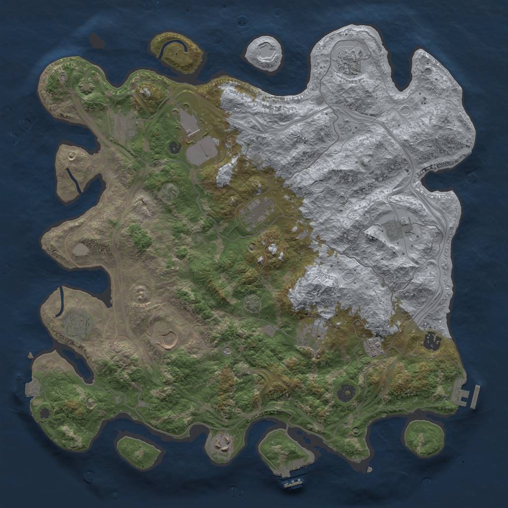 Rust Map: Procedural Map, Size: 4250, Seed: 1553195845, 19 Monuments