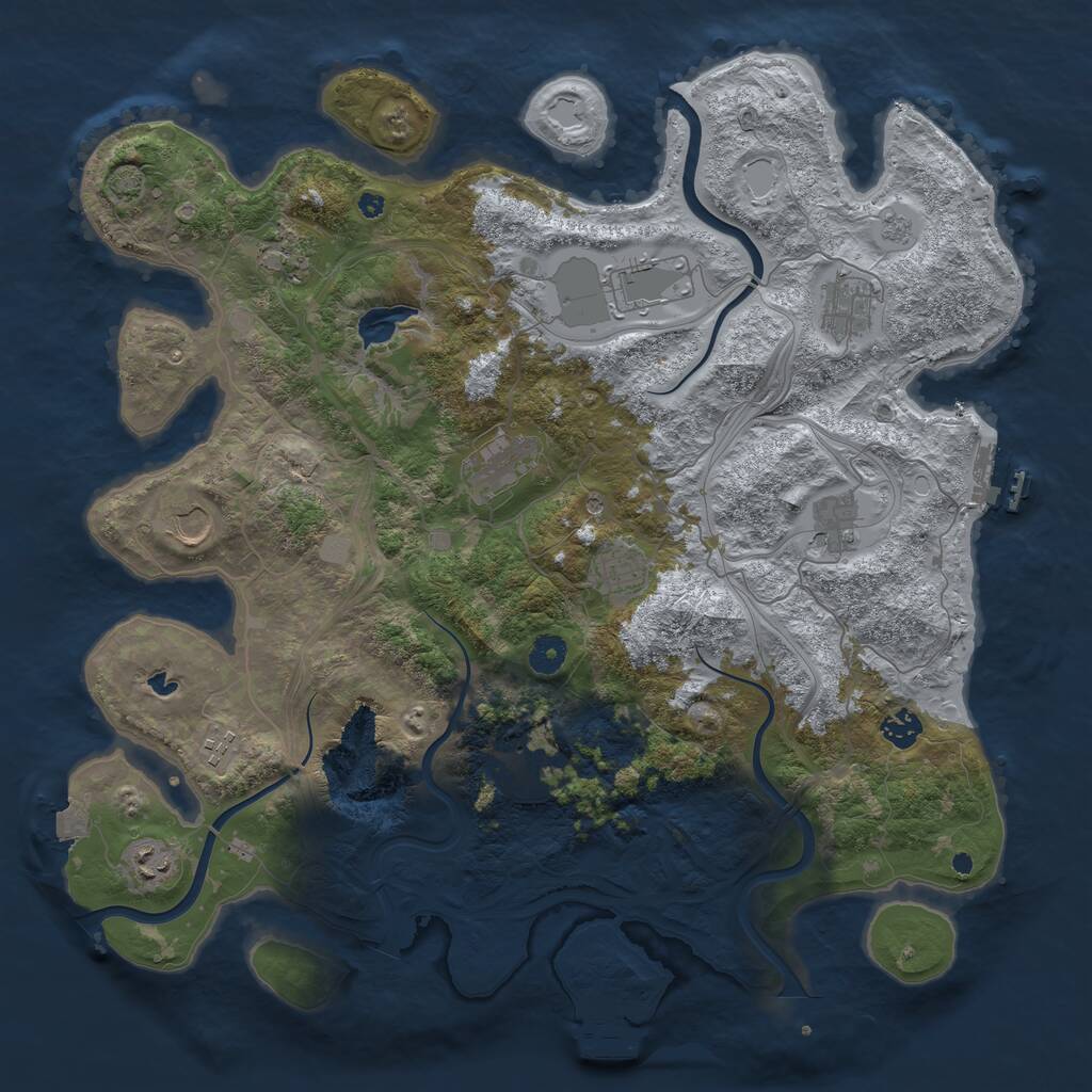 Rust Map: Procedural Map, Size: 4250, Seed: 1553195845, 17 Monuments