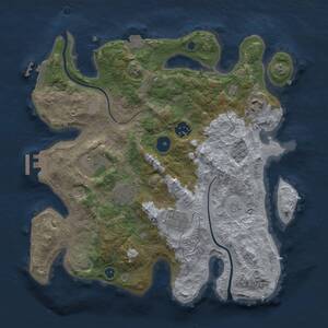 Thumbnail Rust Map: Procedural Map, Size: 3300, Seed: 1279982407, 12 Monuments