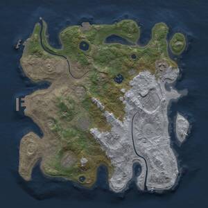 Thumbnail Rust Map: Procedural Map, Size: 3300, Seed: 1279982407, 13 Monuments