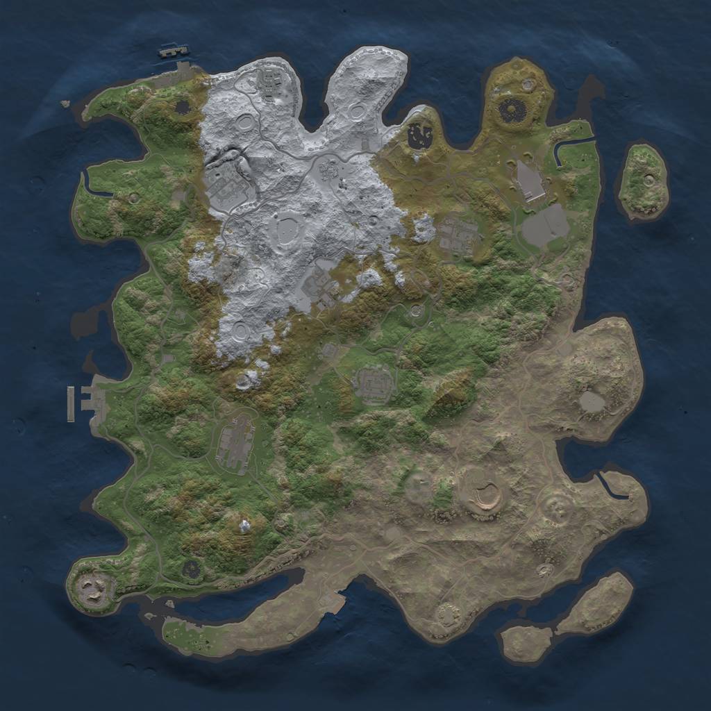 Rust Map: Procedural Map, Size: 4000, Seed: 2681594, 18 Monuments