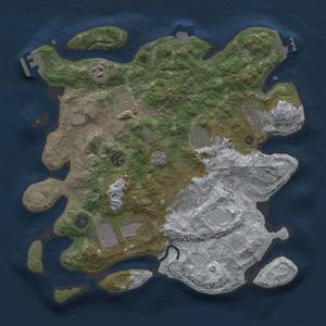 Thumbnail Rust Map: Procedural Map, Size: 3500, Seed: 1729717574, 16 Monuments