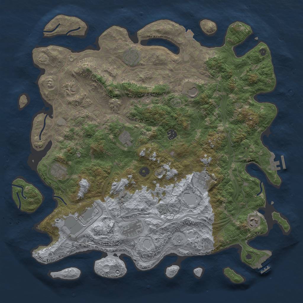 Rust Map: Procedural Map, Size: 4500, Seed: 874279828, 19 Monuments