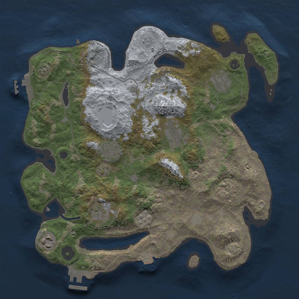 Rust Map: Procedural Map, Size: 3300, Seed: 1993136131, 15 Monuments