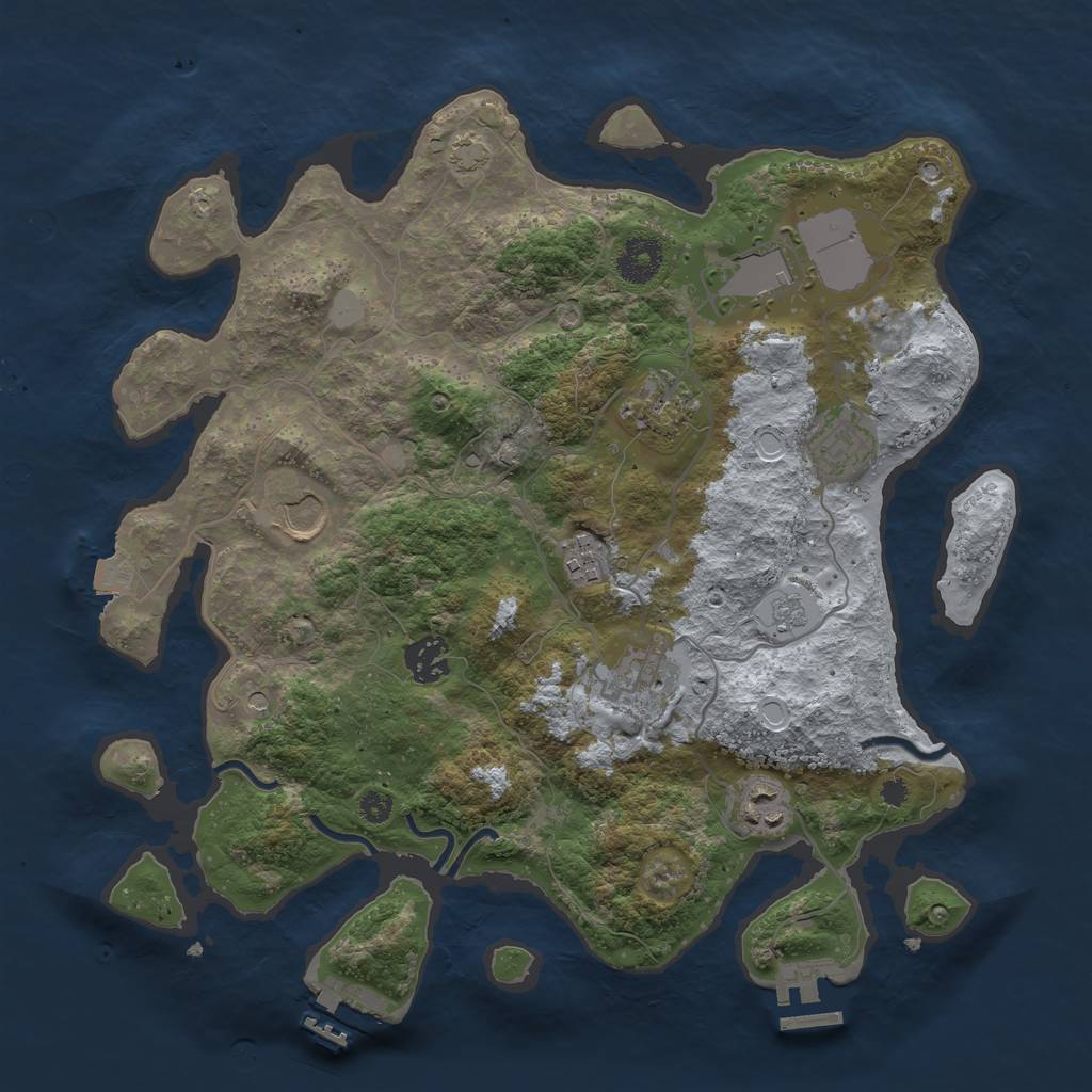 Rust Map: Procedural Map, Size: 3500, Seed: 132521460, 16 Monuments