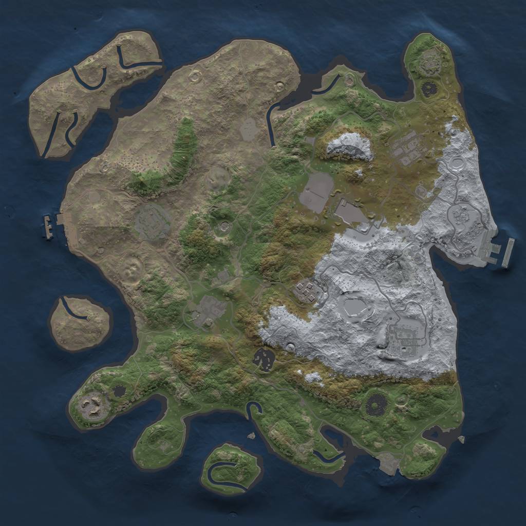 Rust Map: Procedural Map, Size: 3550, Seed: 253230622, 16 Monuments