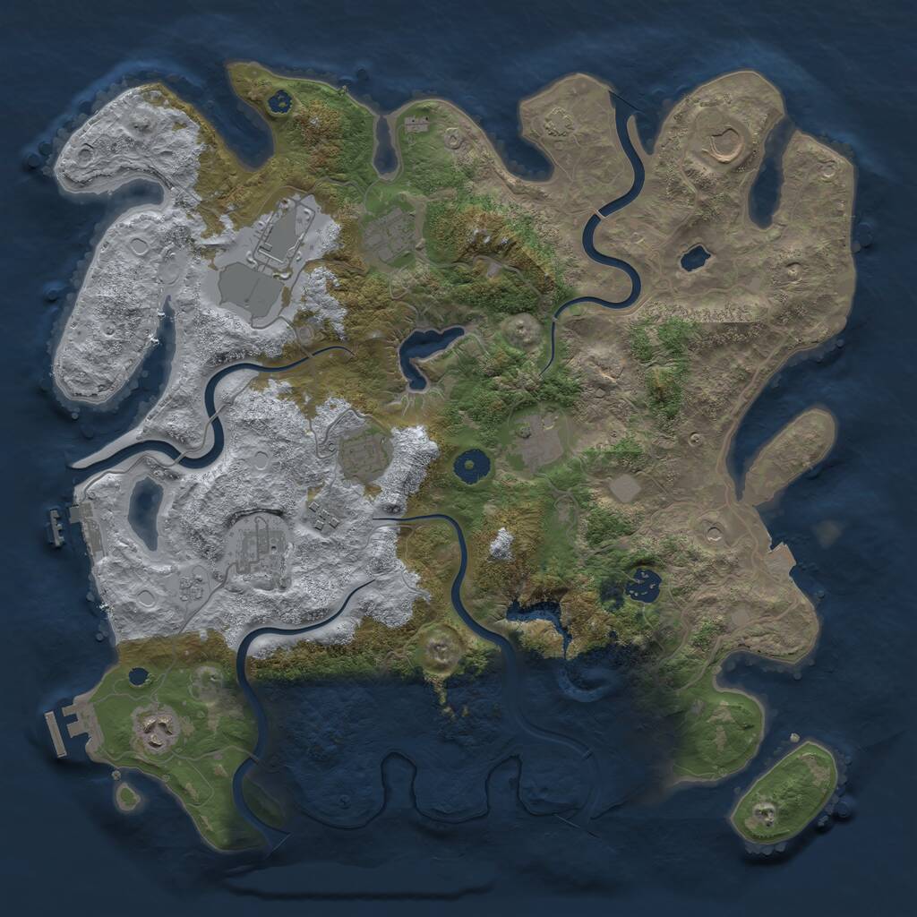Rust Map: Procedural Map, Size: 4000, Seed: 38322901, 15 Monuments