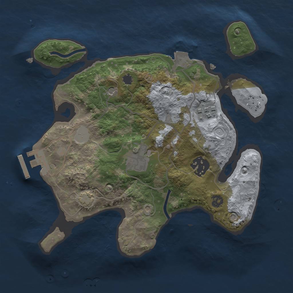 Rust Map: Procedural Map, Size: 2400, Seed: 718, 9 Monuments