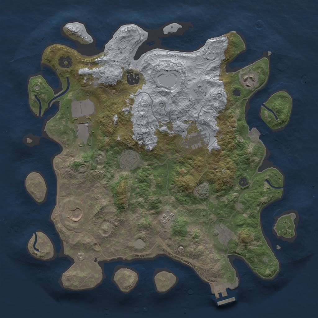 Rust Map: Procedural Map, Size: 3550, Seed: 292096828, 15 Monuments