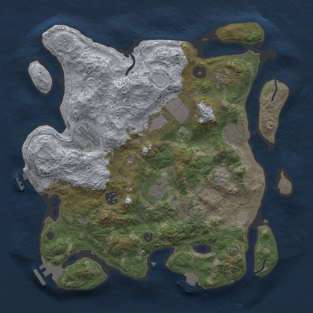 Rust Map: Procedural Map, Size: 3500, Seed: 326861517, 15 Monuments
