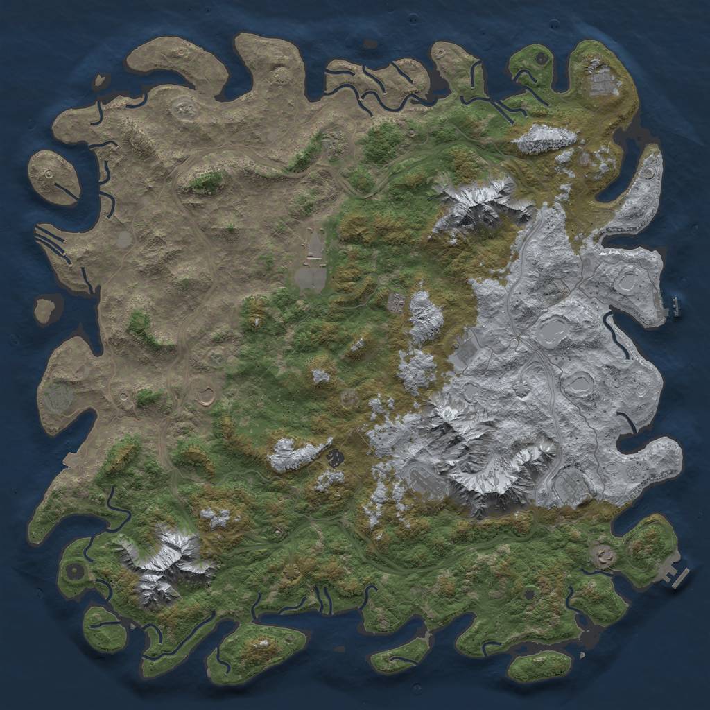 Rust Map: Procedural Map, Size: 6000, Seed: 1988149452, 19 Monuments