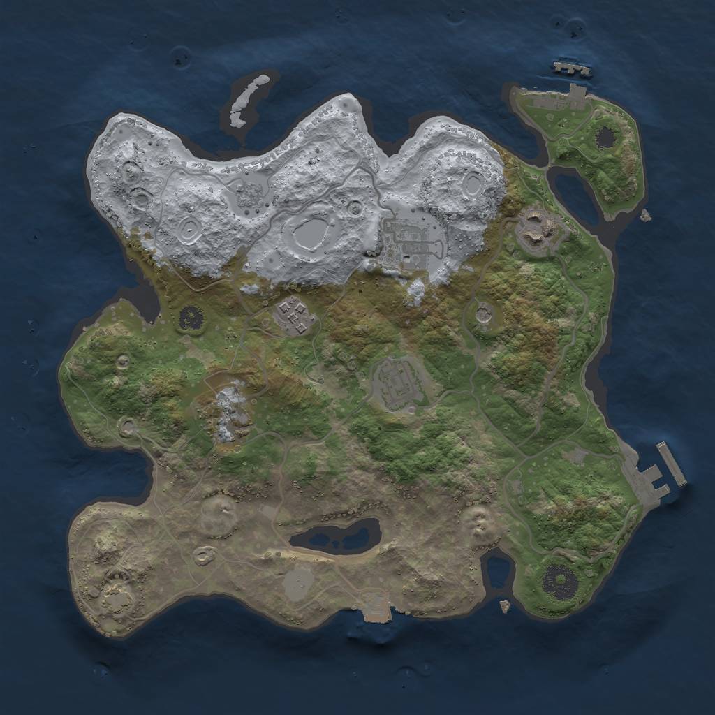 Rust Map: Procedural Map, Size: 3000, Seed: 1344840297, 13 Monuments