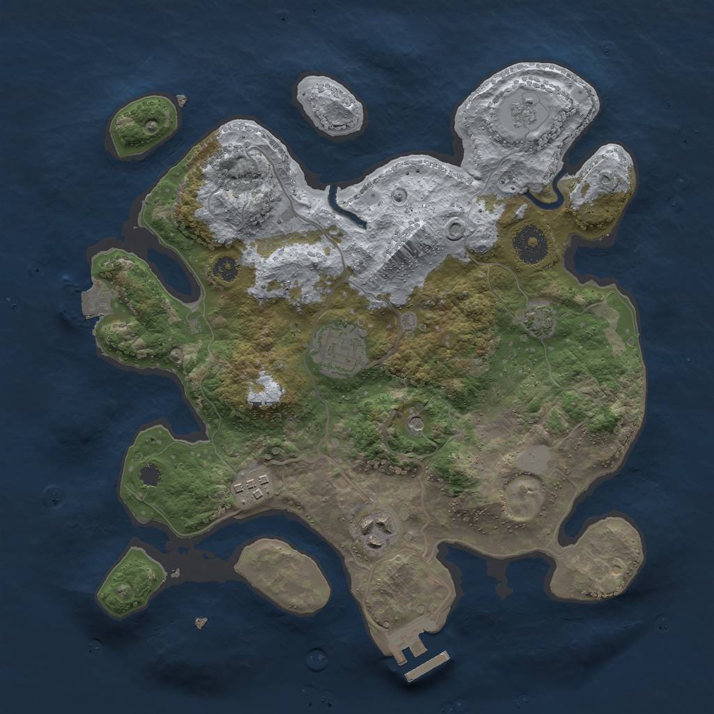 Rust Map: Procedural Map, Size: 3000, Seed: 1046764920, 10 Monuments