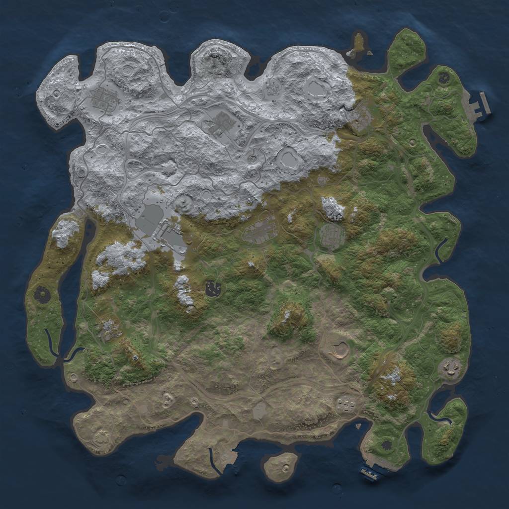 Rust Map: Procedural Map, Size: 4500, Seed: 717971944, 19 Monuments