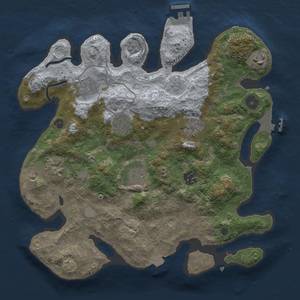 Thumbnail Rust Map: Procedural Map, Size: 3300, Seed: 1610433029, 16 Monuments