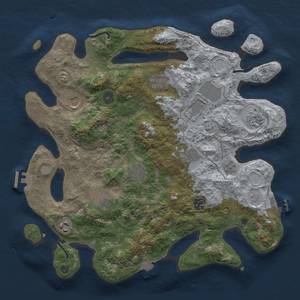 Thumbnail Rust Map: Procedural Map, Size: 3750, Seed: 682426, 18 Monuments