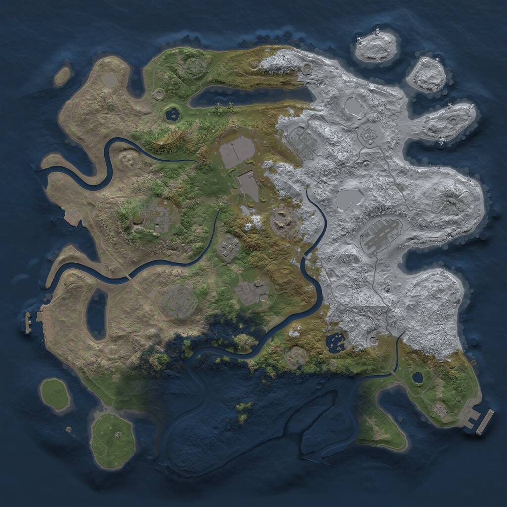 Rust Map: Procedural Map, Size: 3750, Seed: 682426, 15 Monuments