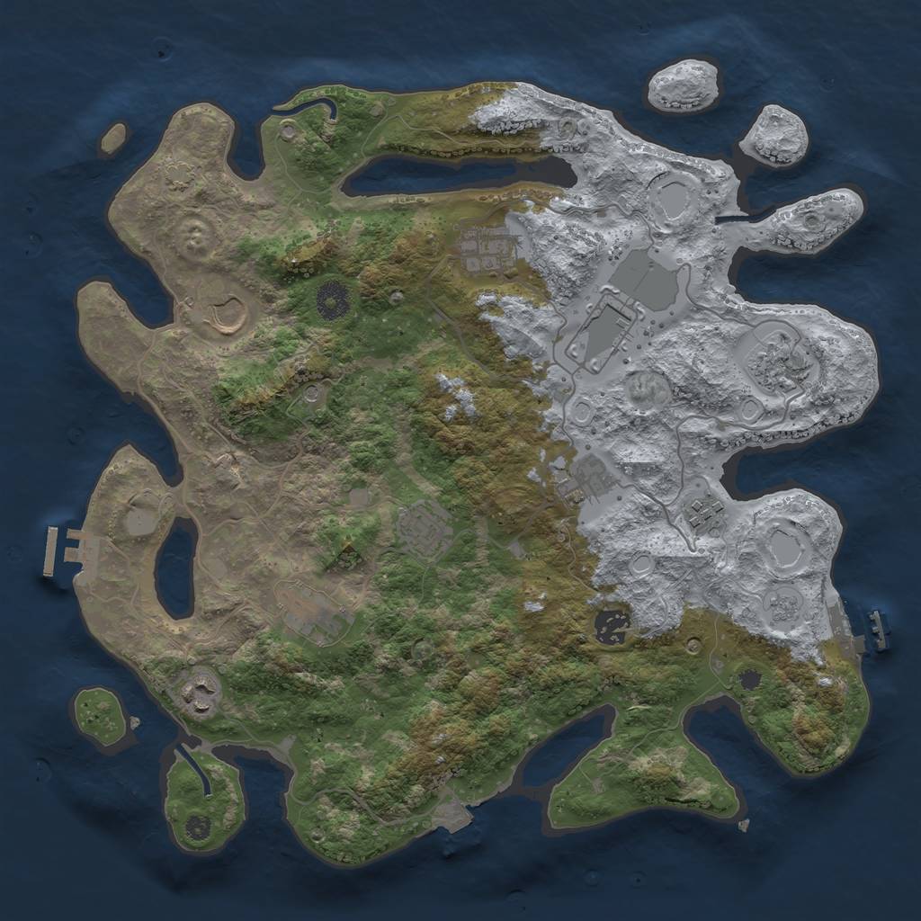 Rust Map: Procedural Map, Size: 3750, Seed: 682426, 18 Monuments