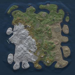 Thumbnail Rust Map: Procedural Map, Size: 4000, Seed: 268046264, 18 Monuments