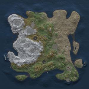 Thumbnail Rust Map: Procedural Map, Size: 3500, Seed: 1010239759, 16 Monuments