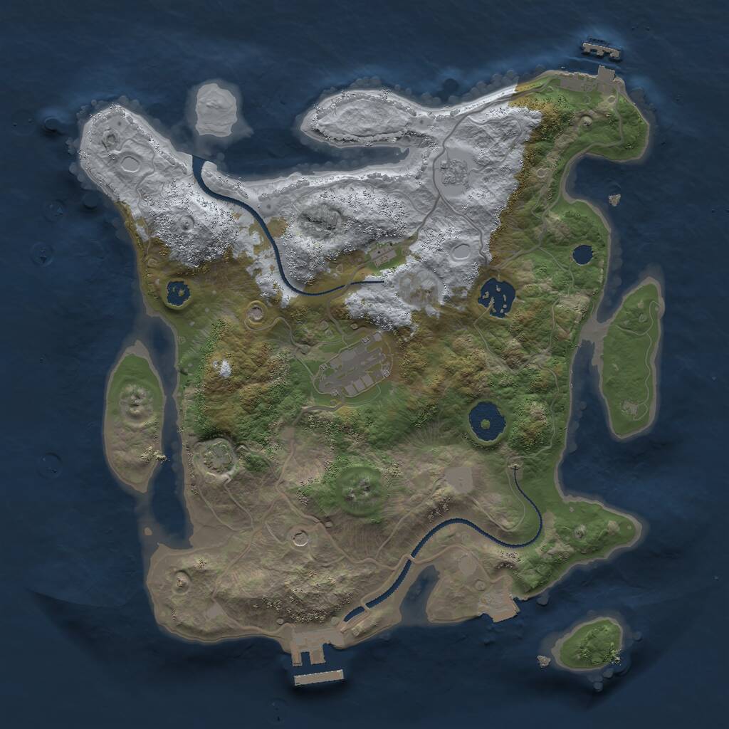 Rust Map: Procedural Map, Size: 3000, Seed: 357788, 8 Monuments