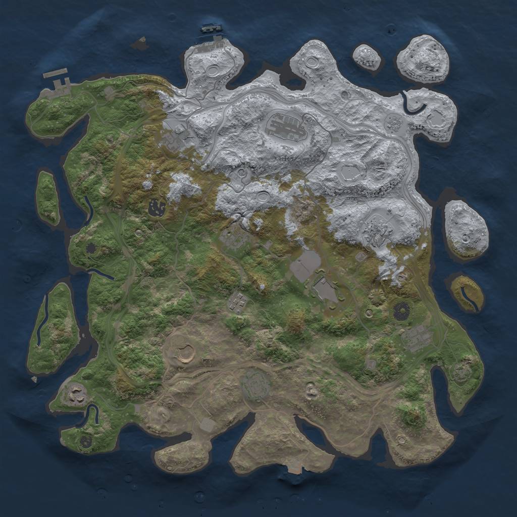 Rust Map: Procedural Map, Size: 4250, Seed: 226684420, 19 Monuments