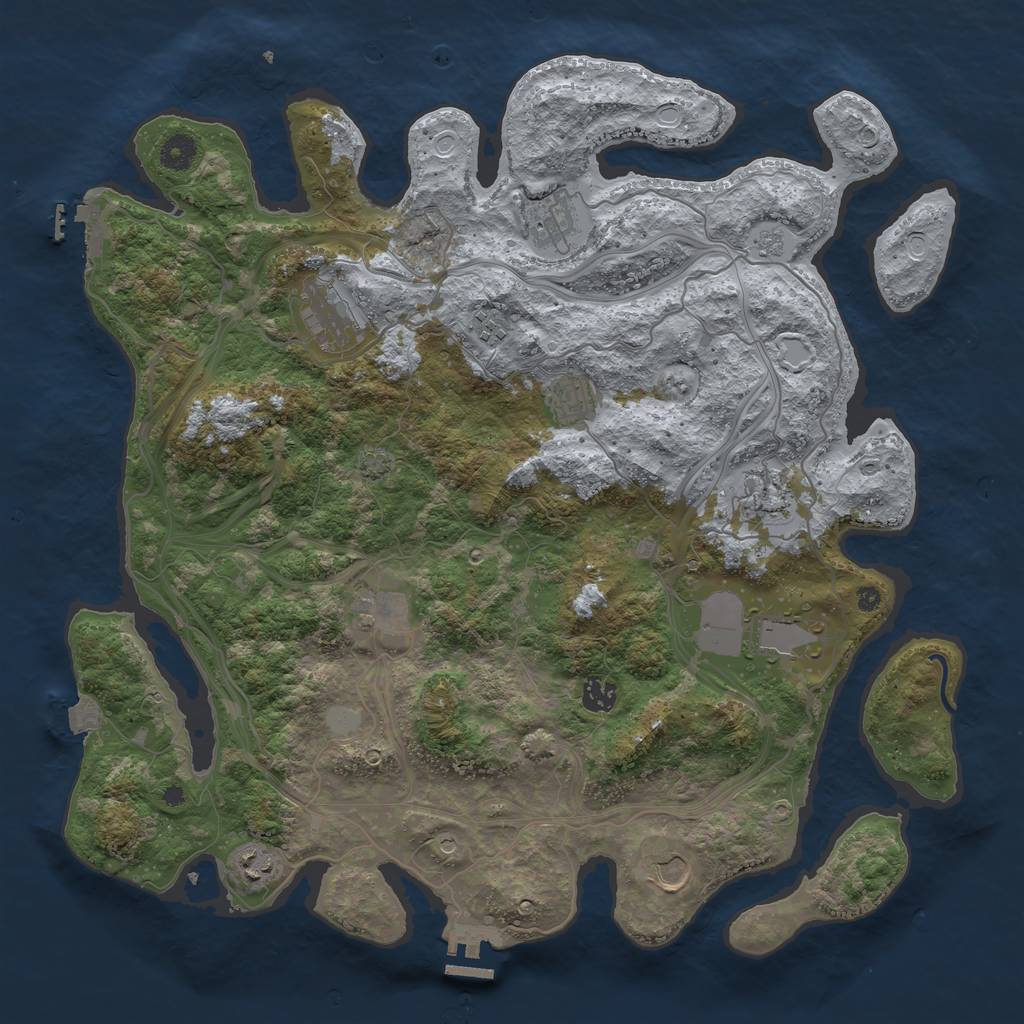 Rust Map: Procedural Map, Size: 4250, Seed: 1399242668, 18 Monuments