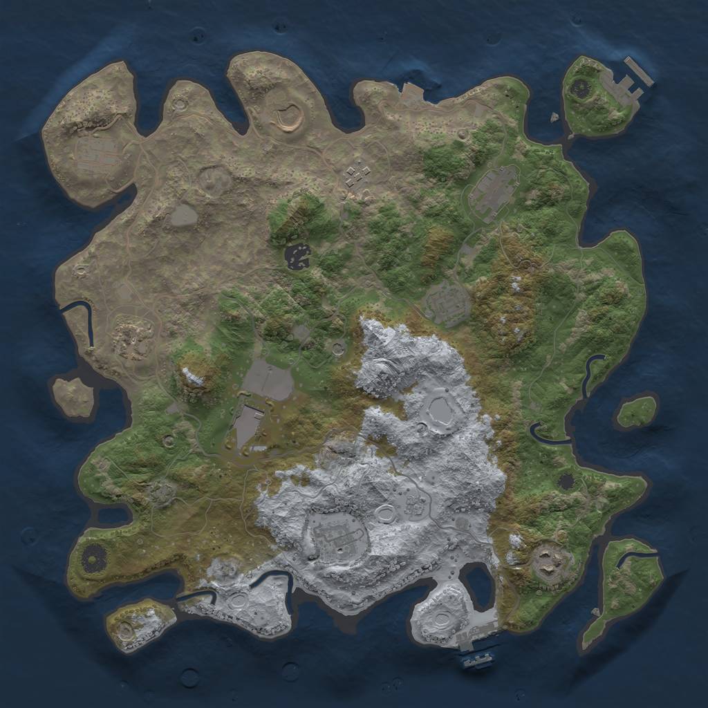 Rust Map: Procedural Map, Size: 3850, Seed: 8082024, 18 Monuments