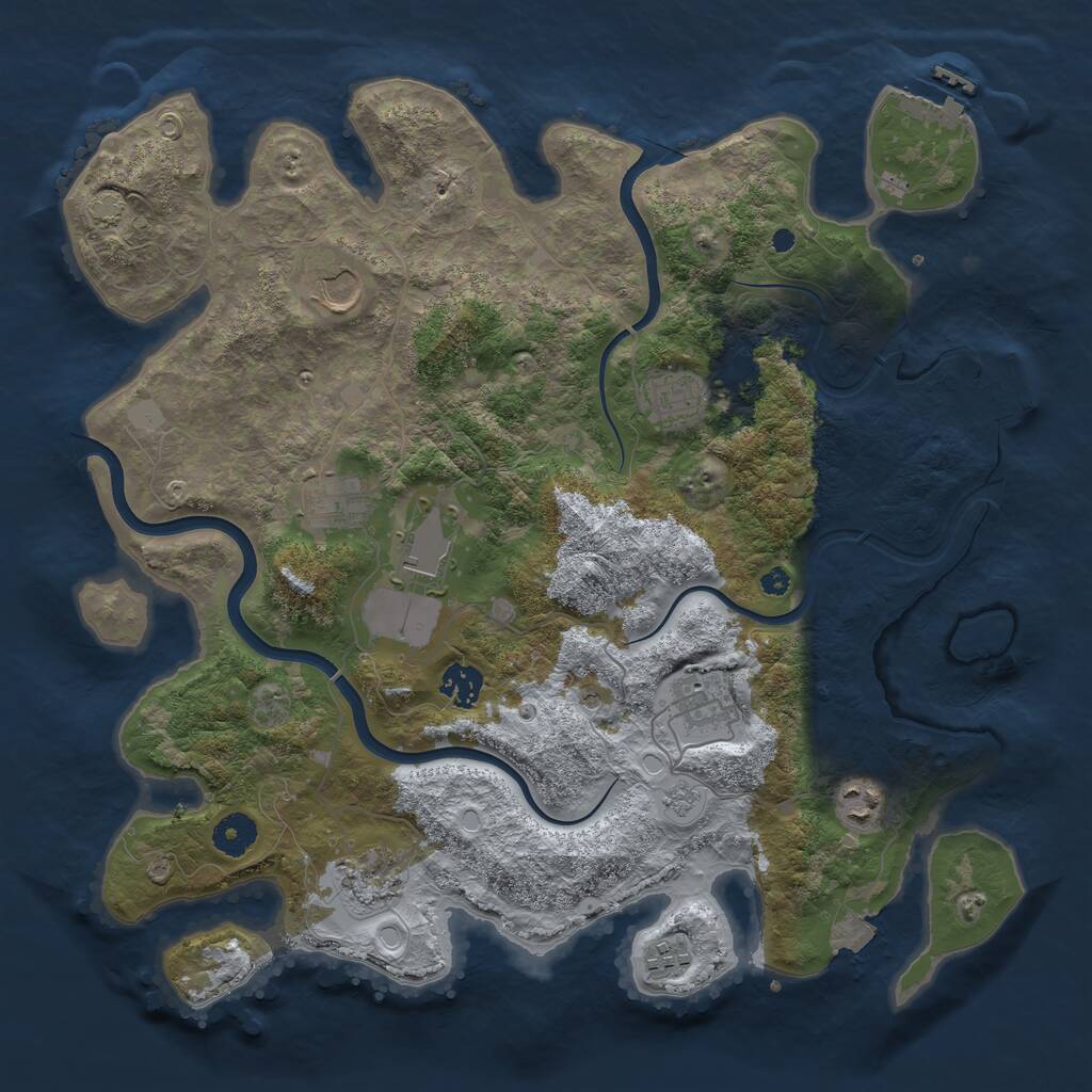 Rust Map: Procedural Map, Size: 3850, Seed: 8082024, 15 Monuments