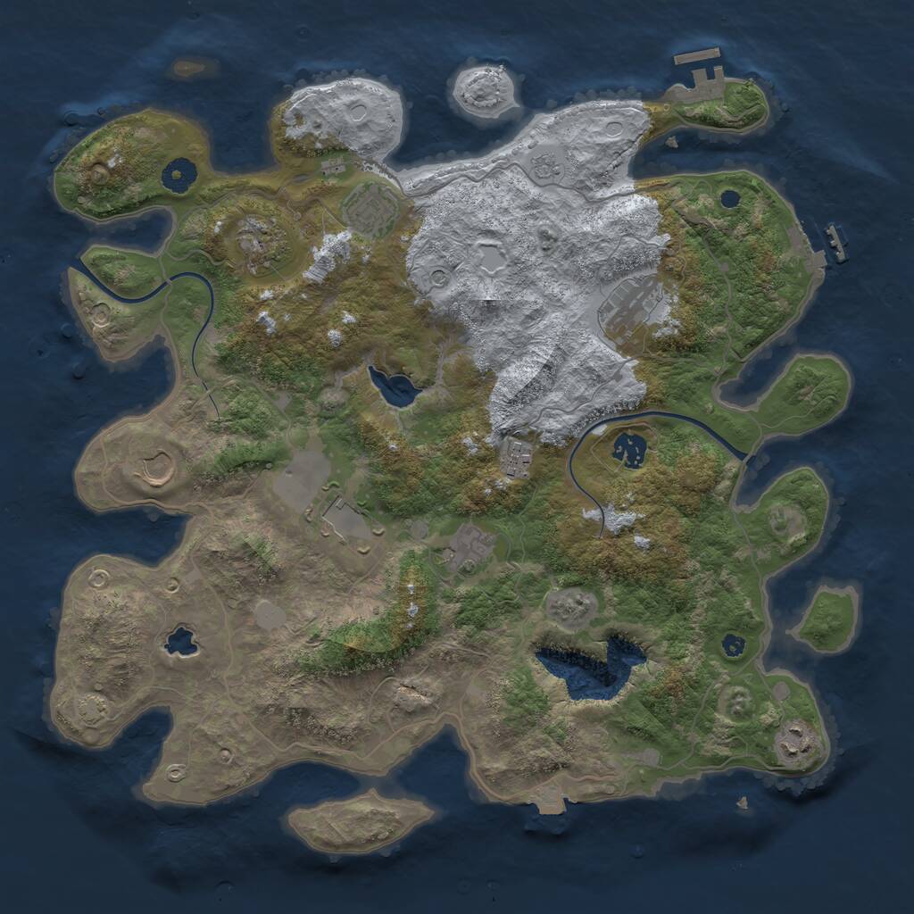 Rust Map: Procedural Map, Size: 4000, Seed: 1363184218, 15 Monuments