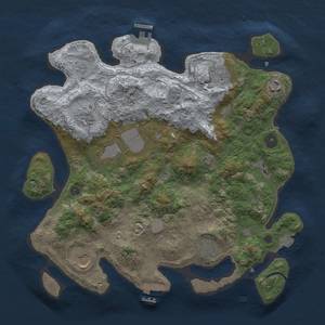 Thumbnail Rust Map: Procedural Map, Size: 3500, Seed: 332148478, 15 Monuments