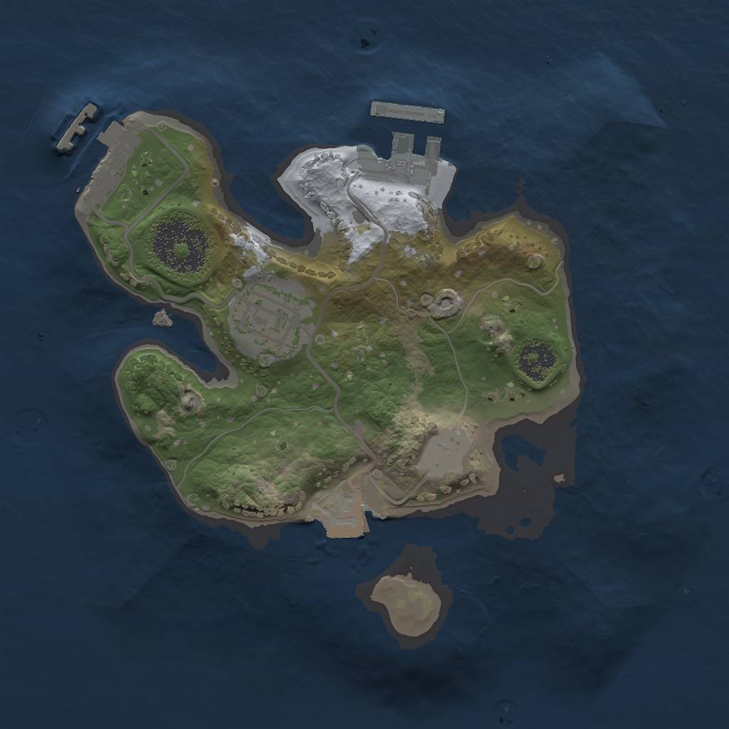 Rust Map: Procedural Map, Size: 2000, Seed: 746033853, 6 Monuments