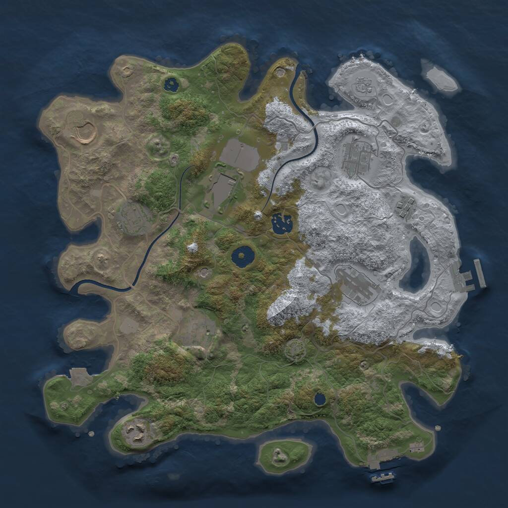 Rust Map: Procedural Map, Size: 3500, Seed: 1748126947, 15 Monuments