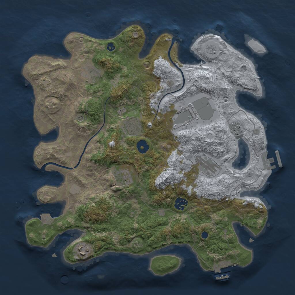 Rust Map: Procedural Map, Size: 3500, Seed: 1748126947, 14 Monuments