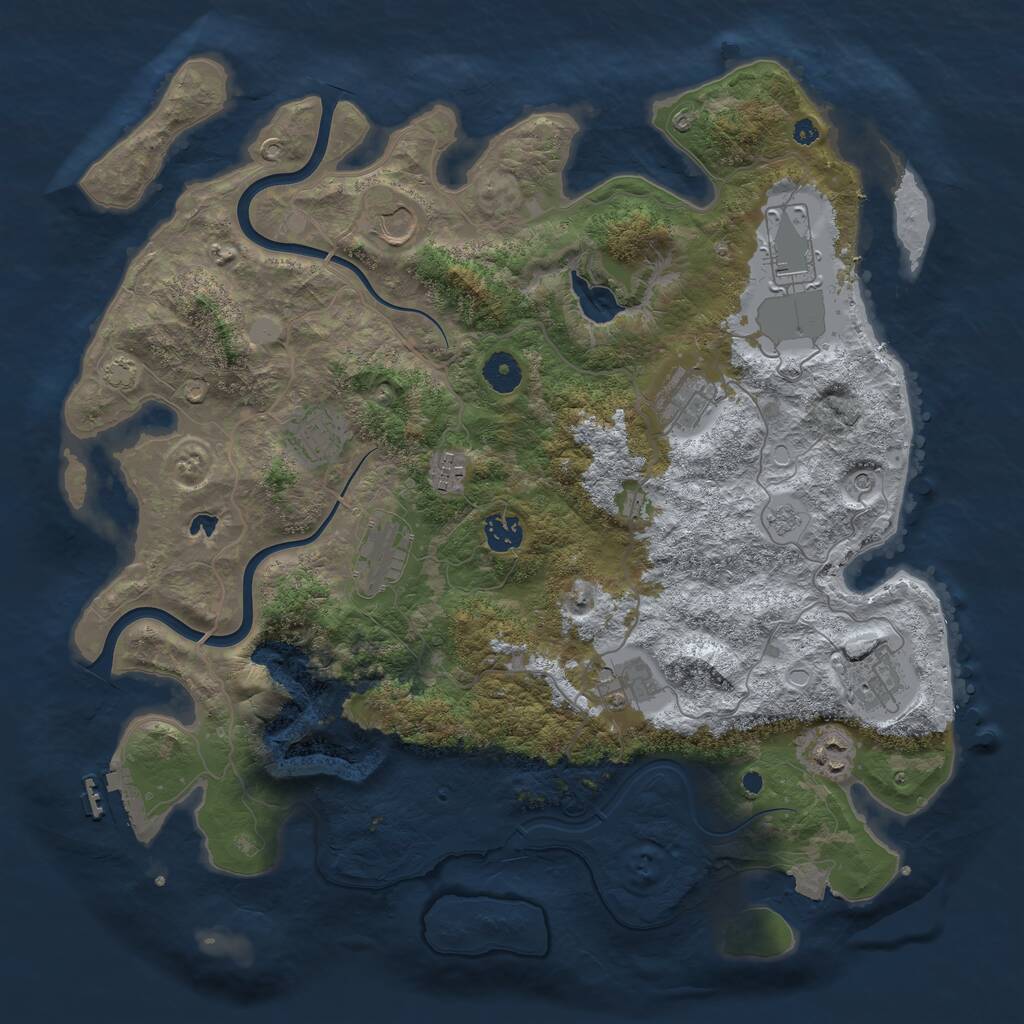 Rust Map: Procedural Map, Size: 4000, Seed: 1751321202, 15 Monuments