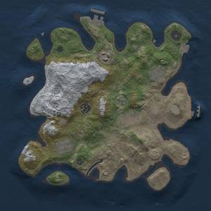 Thumbnail Rust Map: Procedural Map, Size: 3000, Seed: 981919512, 12 Monuments