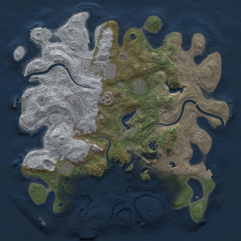 Rust Map: Procedural Map, Size: 4000, Seed: 747588431, 14 Monuments