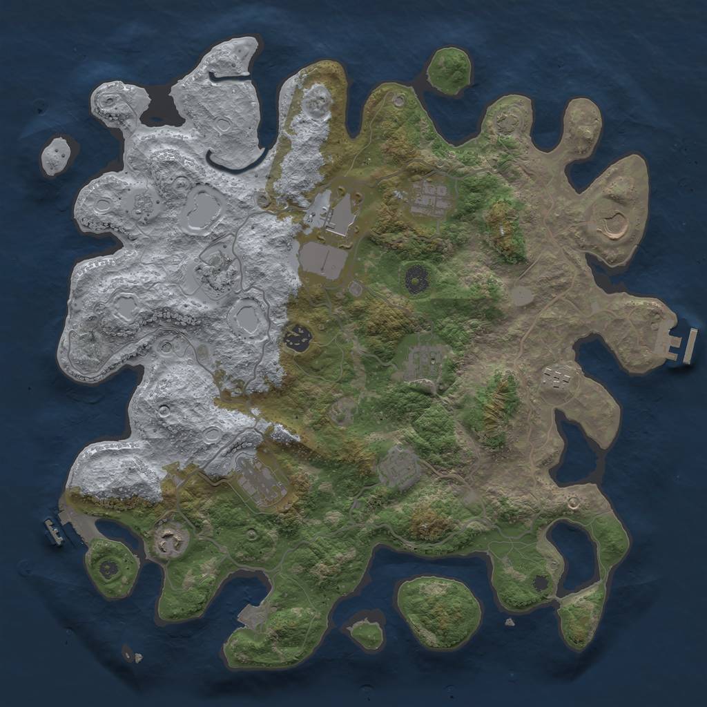 Rust Map: Procedural Map, Size: 4000, Seed: 747588431, 18 Monuments