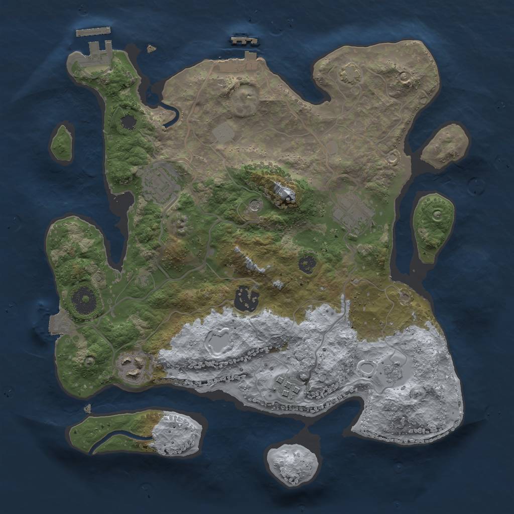 Rust Map: Procedural Map, Size: 3000, Seed: 1371657635, 13 Monuments